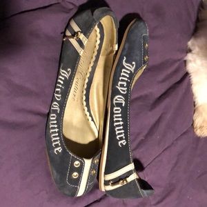 Barely worn juicy couture flats blue suede 9.5